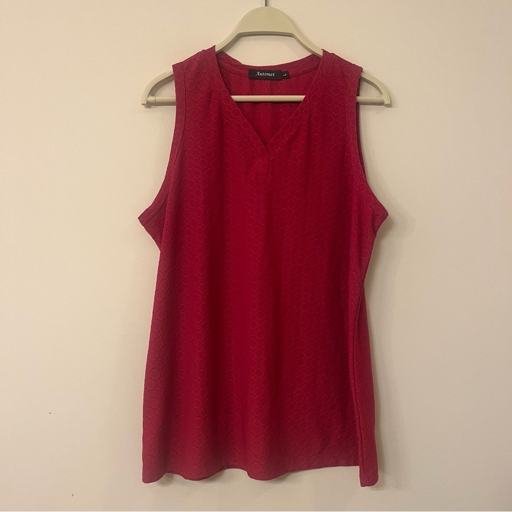 Automet women’s large pink tank top v neck